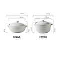 thumbnail image 2 of Double Handle Lid Pure White Ceramic Tureen Soup Ceramic Round White Dish Casserole/Clay Pot/Earthen Pot/Ceramic Cookware Heat-Resistant, 2 of 7