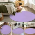 thumbnail image 6 of Violet Purple 3.3ft Round Rug, Farmhouse Solid Purple Color Modern Art Non-Skid Rubber Backing Large Area Rugs - Living Room Bedroom Home Office, Indoor Floor Mat Carpets Washable Rug, 6 of 9