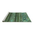 thumbnail image 2 of Ahgly Company Machine Washable Indoor Square Abstract Turquoise Blue Modern Area Rugs, 8' Square, 2 of 4