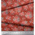 thumbnail image 2 of Soimoi Tissu Satin Soie Feuilles & Roses Imprimé Floral 1 Yard 42 Pouces de Large, 2 of 3