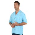 thumbnail image 2 of UZZI Mens Hawaiian Casual Button Down Short Sleeve Beach Surf Aloha Party Shirt, Blue Lighthouse, Size: Medium, Uzzi Active Wear, 2 of 2