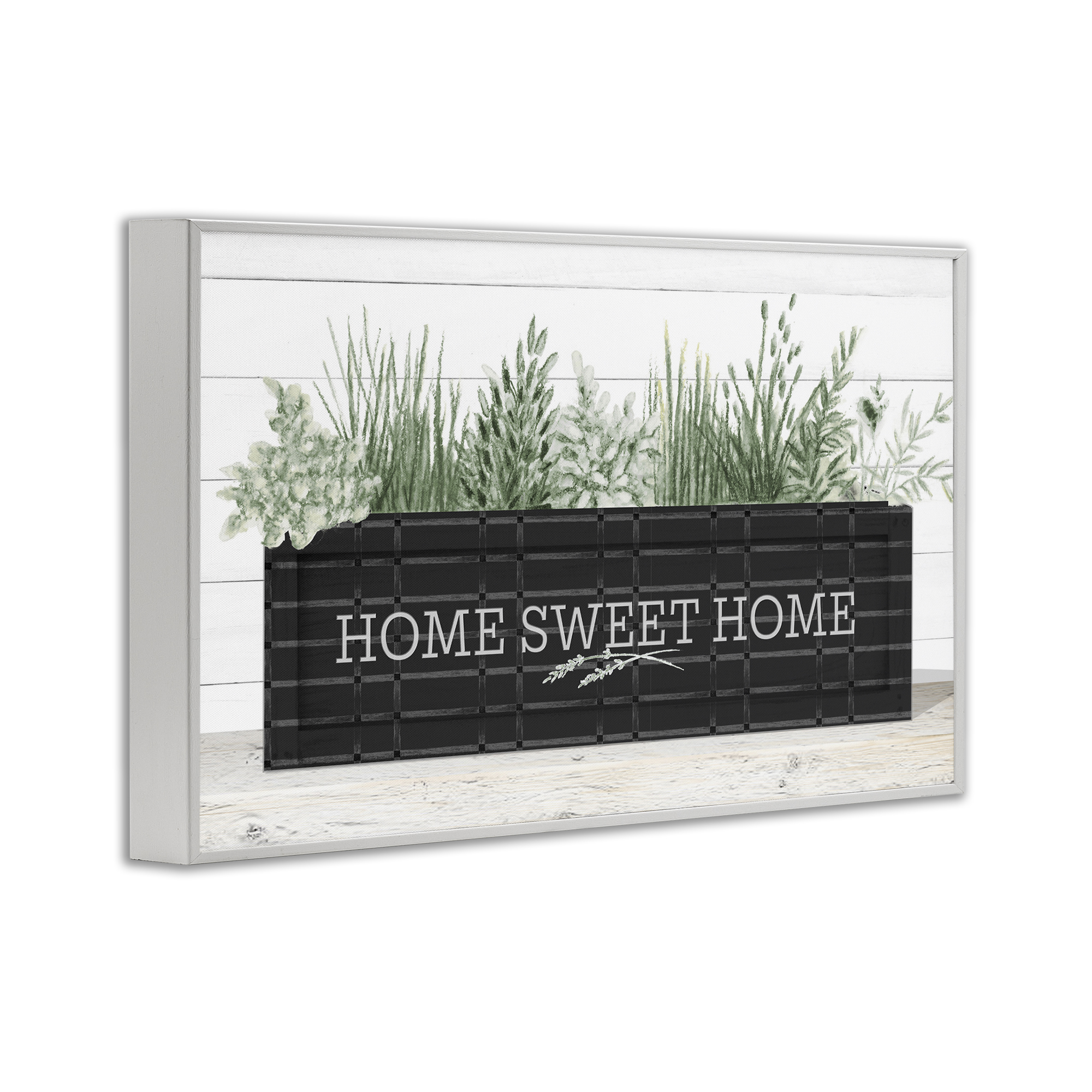 Stupell Industries Sweet Home Garden Box Botanical & Floral Painting White Framed Art Print Wall Art, 18 x 12