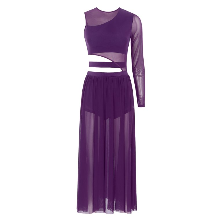 YONGHS Womens Lyrical Dance Costume Side Split Sheer Mesh Leotard Dress Modern Dancewear Purple XL - Walmart.com YONGHS Womens Lyrical Dance Costume Side Split Sheer Mesh Leotard Dress Modern Dancewear Purple XL - Walmart.com