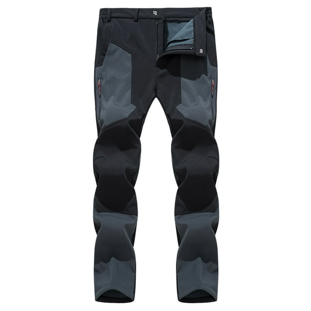 cllios Pantalon de Randonnée Extérieur pour Hommes Patchwork Imperméable Doublé en Molleton Pantalon Cargo Léger Pantalon de Pêche Convertible à Fermeture Éclair Pantalon de Travail Multi-Poches Sports de Plein Air Cyclisme Escalade Pantalon