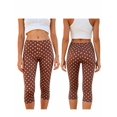 thumbnail image 2 of LMLYSoH Women’s Capri Pants Leggings Dots Print/Solid Color Low Waist Cropped Pants, 2 of 9
