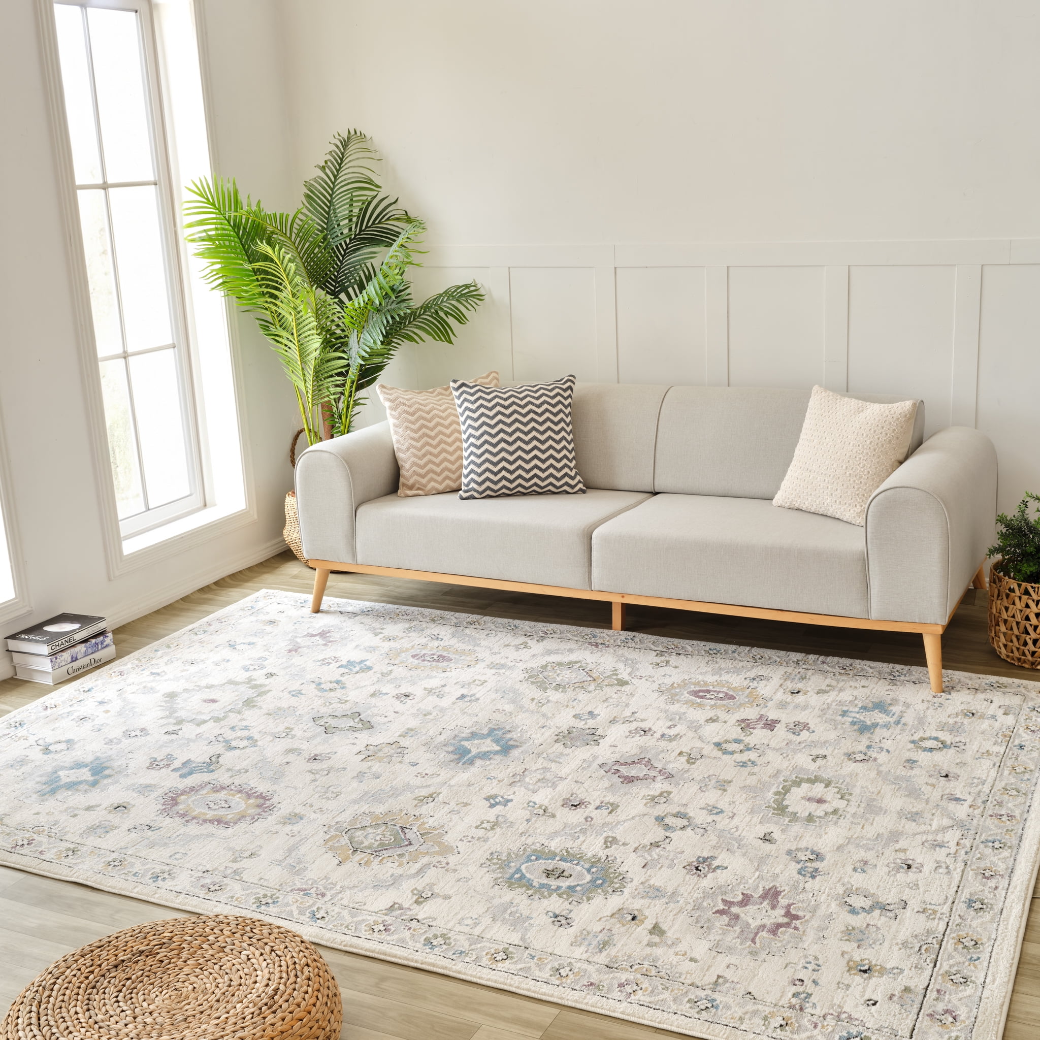 Rug Branch Nomad Classic Indoor Area Rug, Beige Cream, Boho - Living Room, Bedroom, Dining Room, and Kitchen