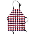 thumbnail image 1 of Americana Apron Half Triangles Diamond Shapes Retro Navy Inspired Artwork Print, Unisex Kitchen Bib Apron with Adjustable Neck for Cooking Baking Gardening, Red Dark Blue and White, by Ambesonne, 1 of 3