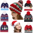 thumbnail image 2 of Gorro navideño CALIENTE 2022, gorro cálido de punto con copos de nieve de Papá Noel para niños y adultos, adornos decorativos navideños de Año Nuevo, regalos, 2 of 5