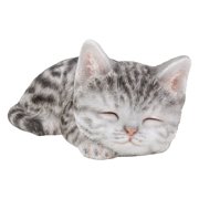 Hi-Line Gift Ltd. Grey Tabby Kitten Sleeping