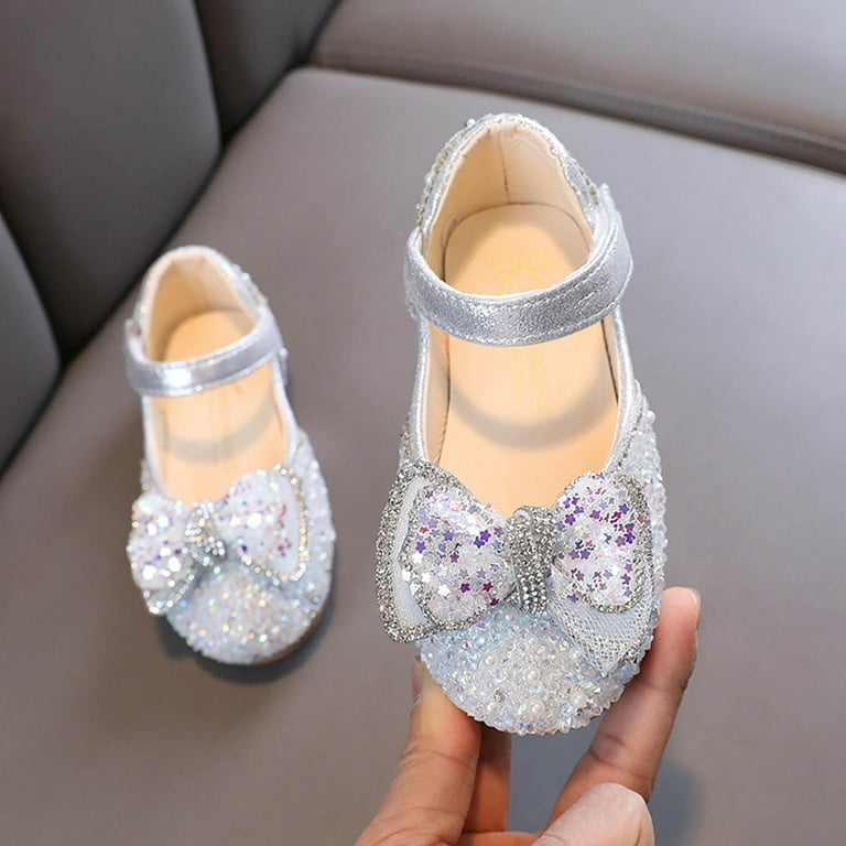 TMOYZQ Girls Dress Shoes Closed Toe Girls heels Bow Flower Girls Shoes for  Wedding Party Princess Shoes - Walmart.com