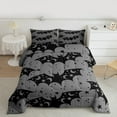 thumbnail image 2 of Manfei Horror Bat Bedding Comforter Set,Halloween Theme Twin Comforter Sets,Gray Black Bedding Set For Teens Boys,Super Cozy Room Decor Reversible,2-Piece, 2 of 8