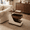 White+Walnut, variant on 26.8" Rolling Side Table with 360° Rotating Top, Storage and Wheels, Black