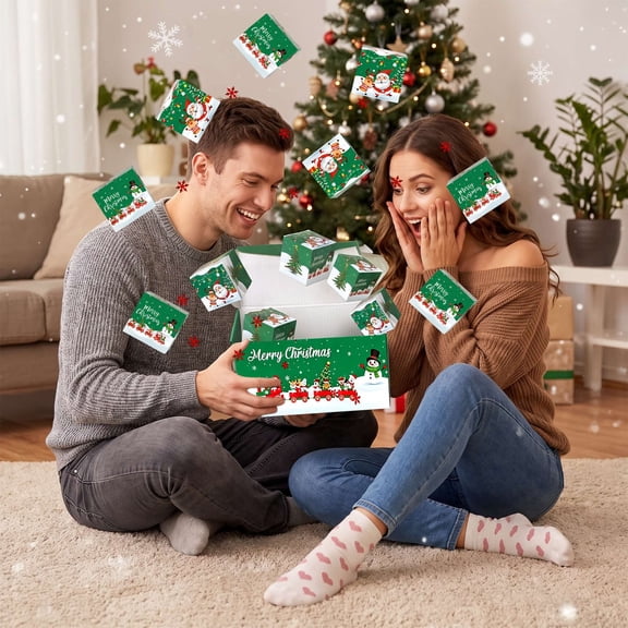 Njoeus Christmas Jumping Box, Surprise Pop Up Gift Box, Bouncing Red Envelope 2026, Brings Fun Folding Surprise for Birthday and Christmas Gift Giving in Style A