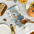 thumbnail image 4 of SM-XLHN Blue Stripes Polka Dot Pumpkin Fall Kitchen Towels Dish Towels, 18x26 Inch Farmhouse Maple Leaves Autumn Decoration Hand Towels Set of 4, 4 of 6