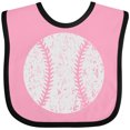 thumbnail image 3 of Inktastic Distressed Baseball in White Boys or Girls Baby Bib, 3 of 4