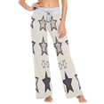 thumbnail image 2 of Women's Long Sleep Pants Home Pants Sleep Pants Wide-Leg Pants Design Elastic Fabric Casual Pants M Gray Star, 2 of 7