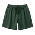 thumbnail image 5 of DHFJKG Womens Linen Shorts High Waist Casual Summer Loose Fit Drawstring Shorts With Pockets Beach Stylish Bottoms, 5 of 5