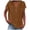 Coffee, variant on Button Down Shirts for Women V-Neck Solid Color Fashion Blouses Short Sleeve Dressy Work Tops