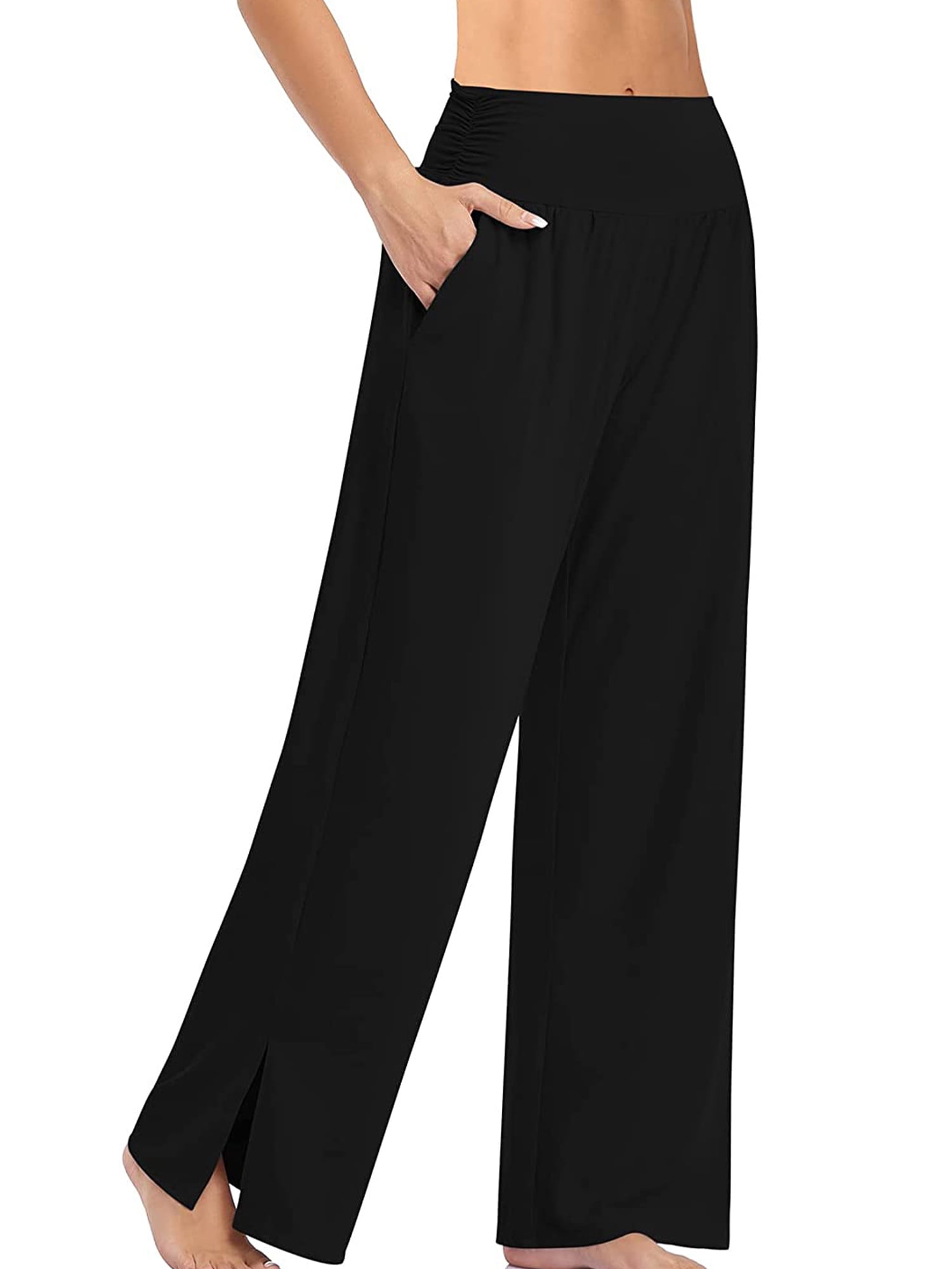 Frontwalk Comfy Pajamas Wide Leg Pant for Womens Casual Bootcut Yoga ...