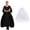 Black, variant on Medieval Dress for Women Renaissance Costume Queen Gown Long Sleeve Halloween Cosplay Peasant Outfit