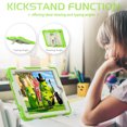 thumbnail image 3 of XYX For iPad 6th/5th Generation Case 9.7 inch 2018/2017, 3in1 Heavy Duty Shockproof Tablet Case with Stand, Shoulder Strap, Rainbow Green, 3 of 7
