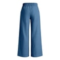 thumbnail image 6 of Likimi Pants Women High Waisted Wide Leg Elastic Waistband Solid Color Loose Fit Elegant Casual Comfort Trousers With Pockets Light Blue Size Xl, 6 of 6