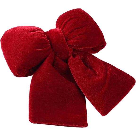 TETOU 1pc Christmas Tree Bows,7.08 * 9.05inches Red Velvet Bow Xmas Tree Topper for Christmas Wreath Garland Gift Wrapping Crafts Wedding Party Decoration