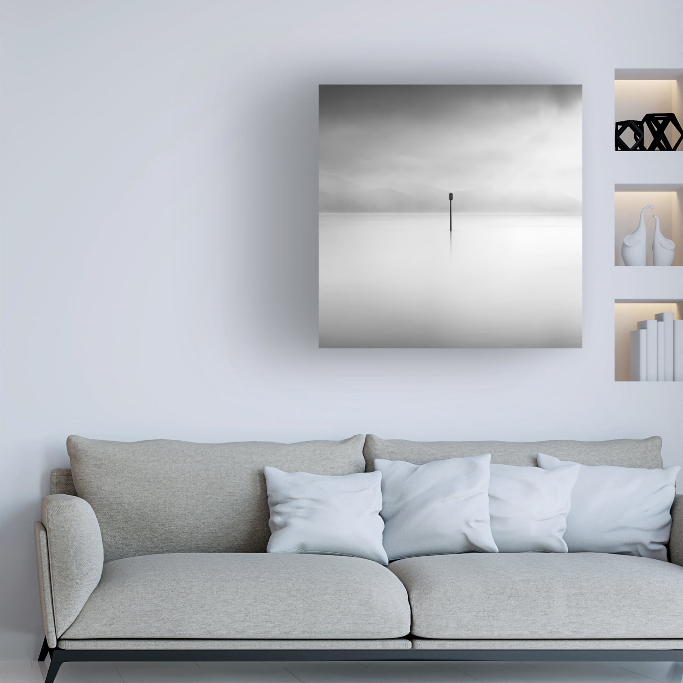 Canvas Wall Art - George Digalakis 'Whispering Lakes 003' Wall Art for Living Room, Bedroom, or Office Décor by Trademark Fine Art - 35 x 35 Inches