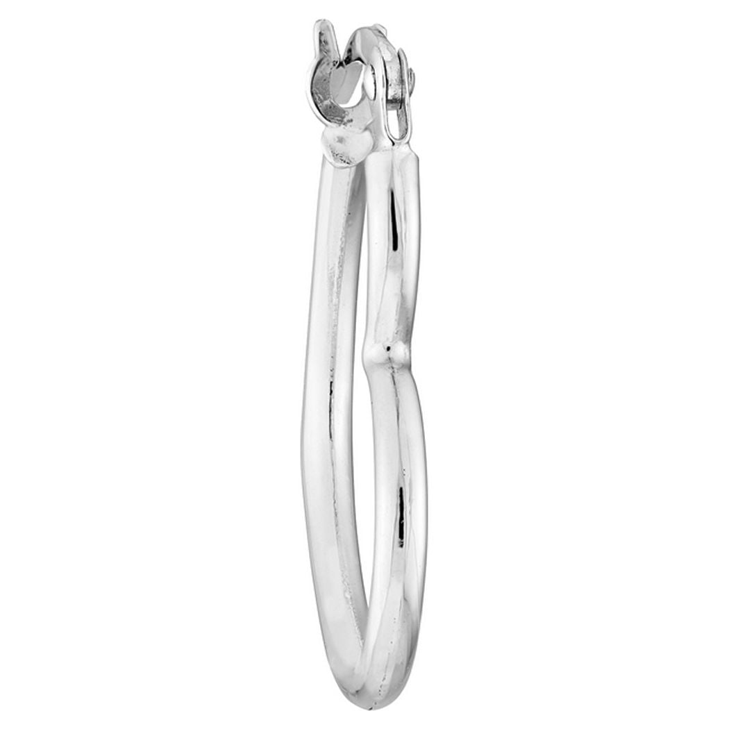 14k White Gold Love Heart Shaped Hoop Earrings Hoop Earring for Women - 1.1 Grams