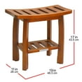 thumbnail image 5 of Oceanstar Solid Wood Spa Shower Bench with Storage Shelf, Teak Color Finish, 19.01 L x 11.02 W x 17.12 H inches, 5 of 5
