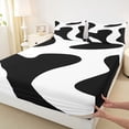 thumbnail image 3 of Homewish Contemporary Art Boho Full Size Sheets,Geometric Striped Square Bed Sheets,White Black Sheet Sets For Boys Teens,Breathable Home Decor,4pcs, 3 of 7