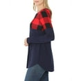thumbnail image 2 of Womens Plaid Colorblock Long Sleeve Shirt, 2 of 3