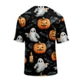 thumbnail image 5 of Mens Halloween Shirts Bat Candy Print Crew Neck Funny Tops Skeleton Graphic Short Sleeve Spooky Scary Costumes S, 5 of 6