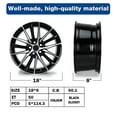 thumbnail image 4 of 4-Pack Brand New 5-Lug 18''X 8'' Wheel Replacement Wheel Rim Black for Toyota Camry 2021 2022 2023, 4 of 14
