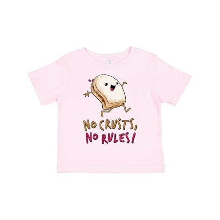 

Inktastic No Crusts No Rules- Silly PB&J Sandwich on the Loose Gift Toddler Boy or Toddler Girl T-Shirt