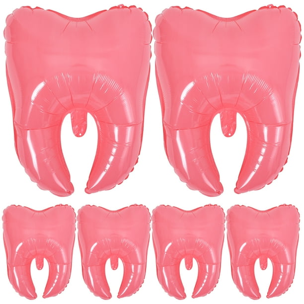 6 piezas de globos decorativos para fiesta, adorables globos de dibujos animados con dientes para fiesta de baby shower, decoración de globos con dientes, suministros para recuerdos de fiesta