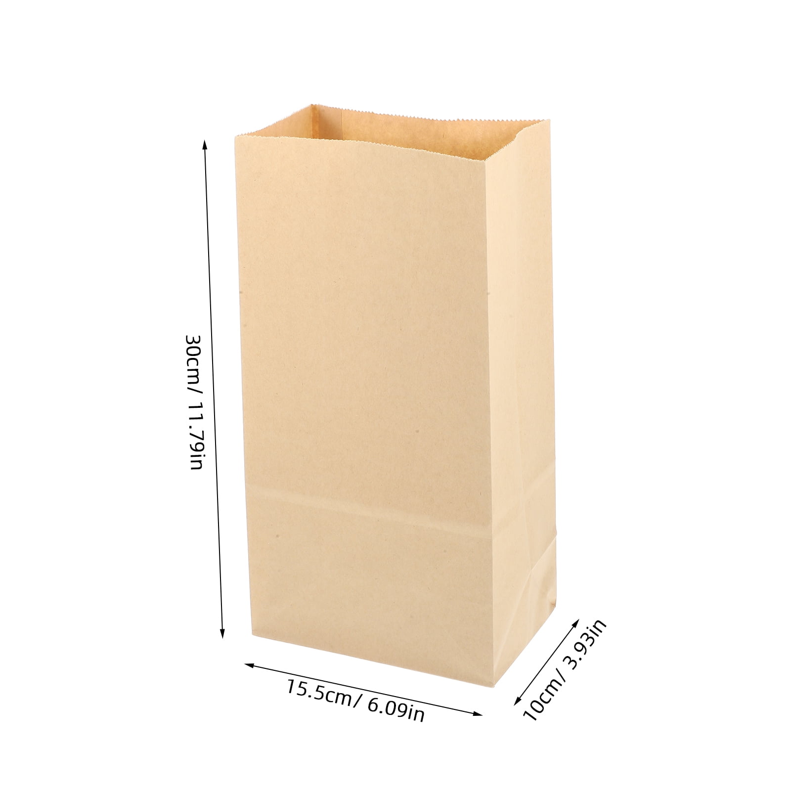 POPETPOP Tear-Resistant Brown Paper Bags for Fresh Baked Goods 100Pcs