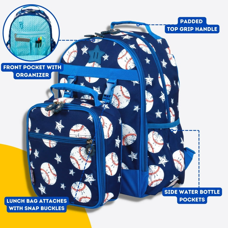 J World Duet Backpack with Detachable Lunch Bag Blue Raspberry