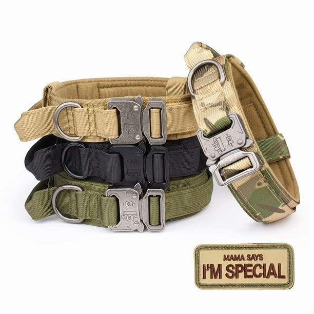 Collar táctico para perros KCUCOP con asa para perros grandes y medianos