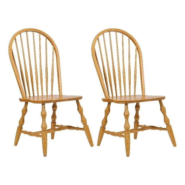 Sunset Trading Chêne Sélection 18 Pouces Chaise Windsor en Chêne (Ensemble de 2)