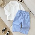 thumbnail image 2 of mgoYE Baby Boys 2Pcs Fall Clothes Button Shirt and Stripe Pants Set, 2 of 7