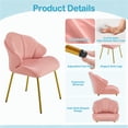 thumbnail image 4 of Yaheetech Velvet Accent Chair with Shell-Shaped Backrest and Gold Metal Legs, Pink, 4 of 7