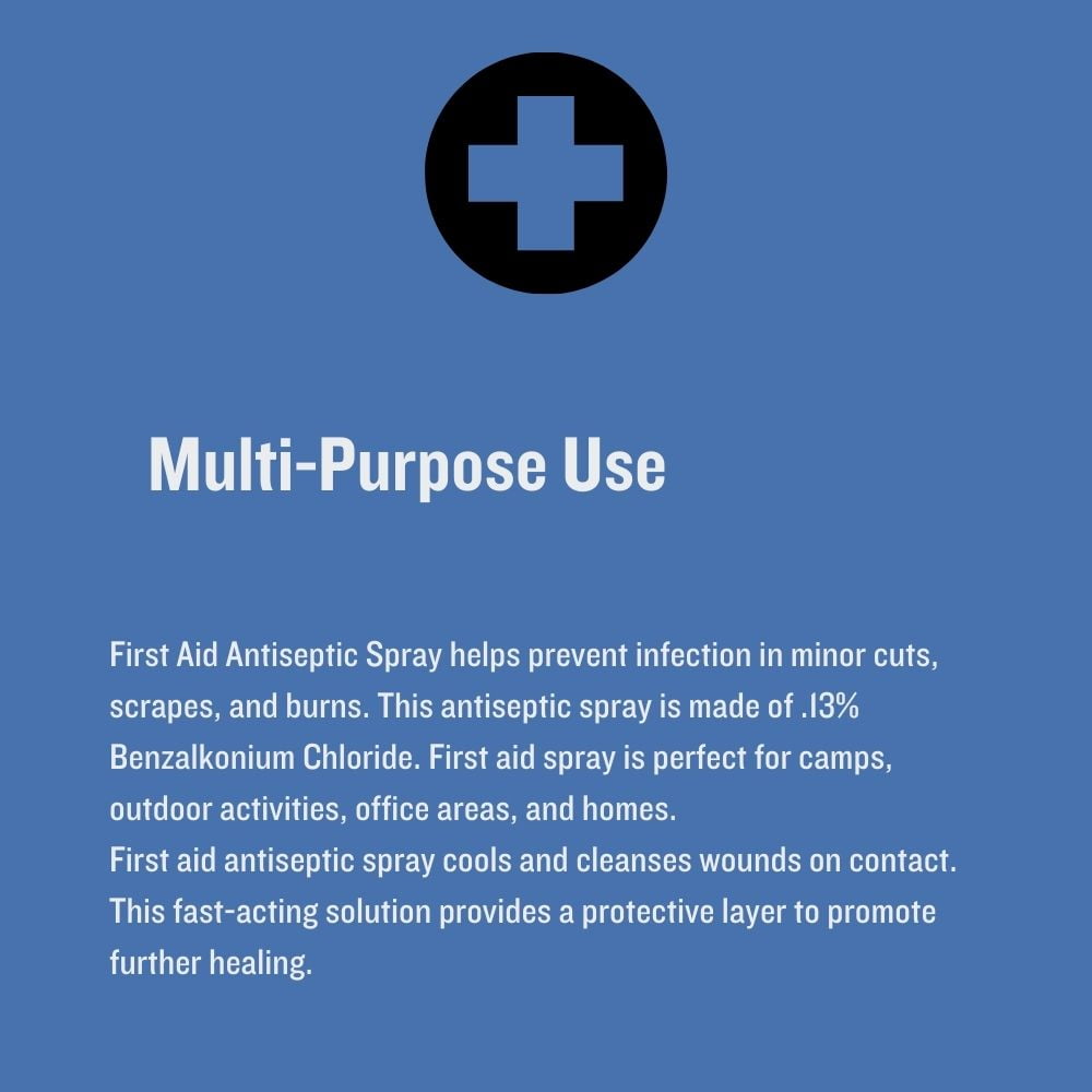 4 Bottles - Antiseptic First Aid Spray 2 Oz 0.13% Benzalkonium Chloride WaterJel - MS-60955