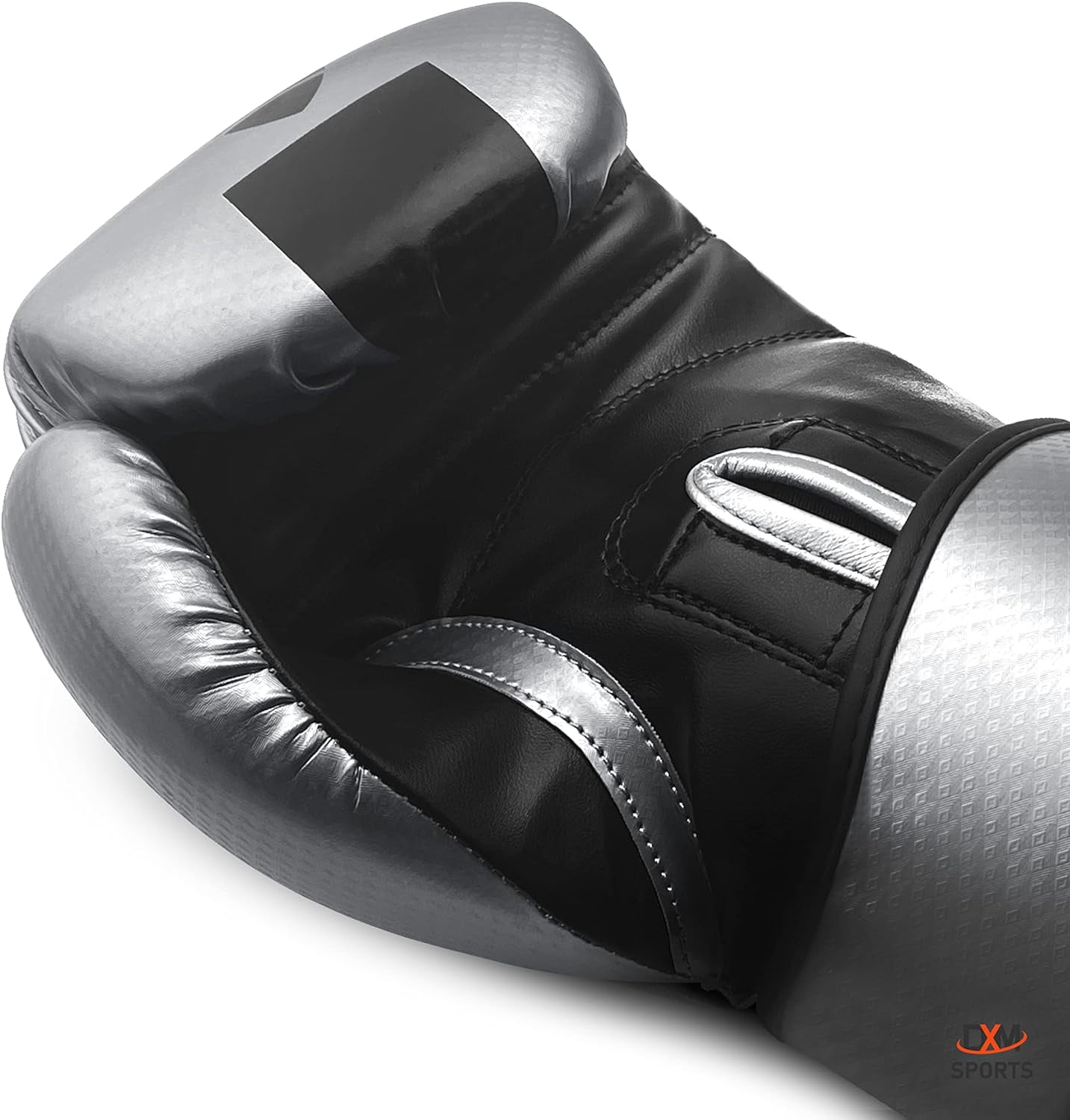DXM SPORTS Boxing Gloves for Men & Women - Silver & Black, 16oz
