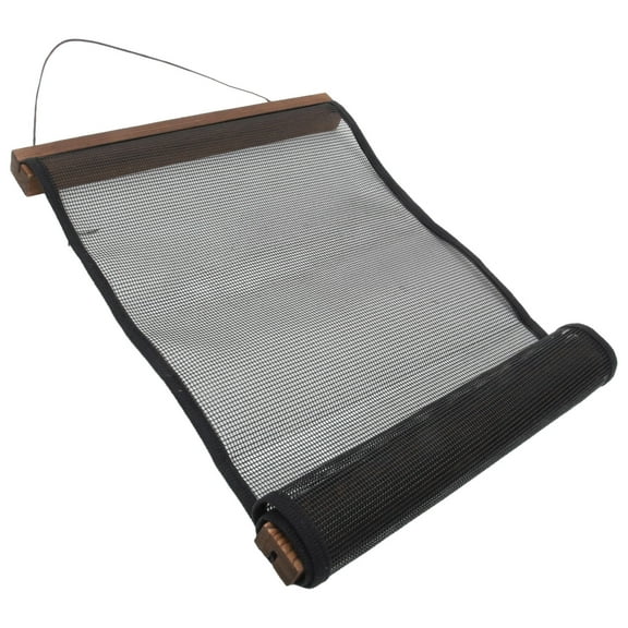 WEUVEB Hanging Jewelry Holder Jewelry Organizer Brown Mesh Fabric 1Pack