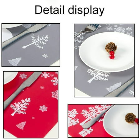 Placemats Dining Room Christmas Placemat Set Winter Dining Room Kitchen Table Mat Holiday Home Decorations 6 Placemats And 6 Coasters ()