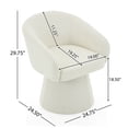 thumbnail image 5 of Modern 360° Swivel Accent Chair, Boucle Upholstered, Comfy Barrel Chair for Living Room, Bedroom Office, Cream White., 5 of 5