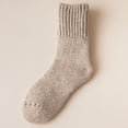 thumbnail image 1 of Calcetines gruesos de lana merina para mujer, medias suaves, transpirables, cálidas y acogedoras contra el frío y la nieve, medias de tubo medio para botas de invierno, 5 pares, 1 of 4