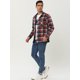 thumbnail image 3 of Chaqueta de Camisa a cuadros Unique Bargains occidental invierno manga larga botones gruesos forro polar rojo azul L, 3 of 5