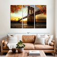 thumbnail image 2 of Elephant Stock Brooklyn Bridge Scenery Wall Art - Horizontal Multi Panel Canvas - Living Room Wall Decor - Architecture Multi Panel - Gray And Orange Decor - 65" x 42", 2 of 4